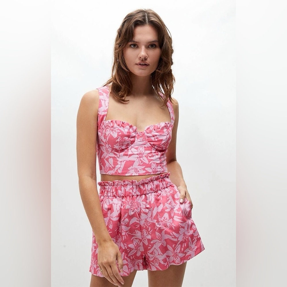 Charlie Holiday Madonna Underwire Top Pink Hibiscus